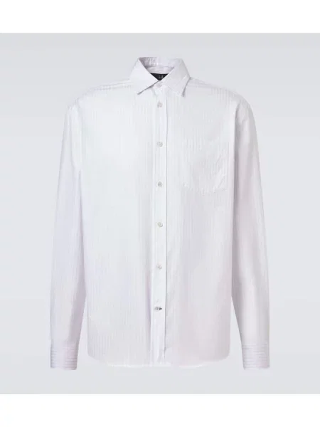 Pruhovaná keprová košile Dunhill fialová