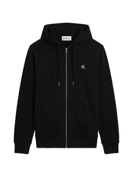 Hanorac cu glugă Calvin Klein Jeans cu imagine negru