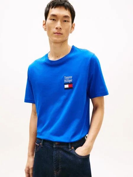 Tommy Hilfiger Koszulka Mężczyźni jednolity S niebieski