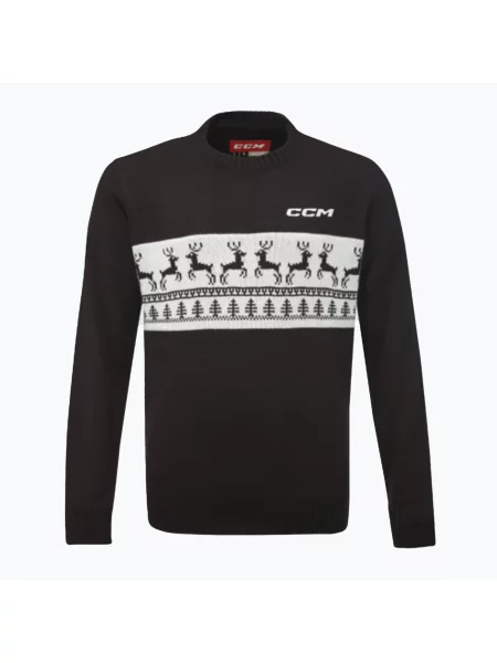 Мъжки пуловер CCM Ugly Christmas черен/бял бяло