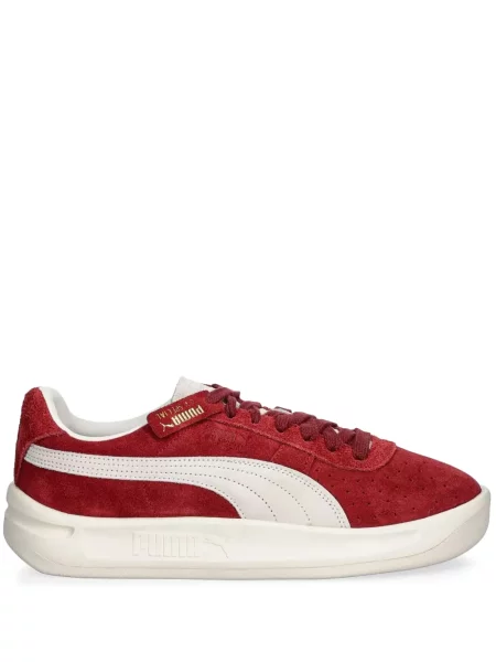Sneakerși Puma Suede din piele de căprioară roșu