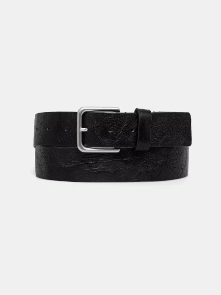 Karl Lagerfeld Jeans curea pentru bărbați din piele negru