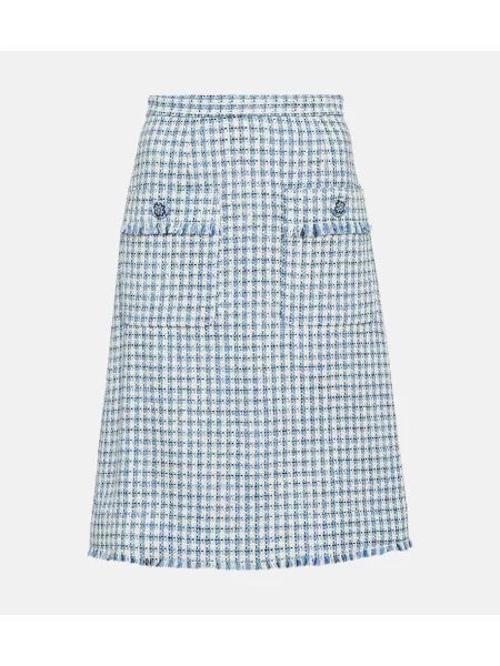 Fustă Etro cu talie înaltă albastru