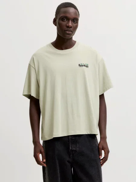 JACK & JONES Tričko JORKEN zelená / pastelovo zelená / čierna biela