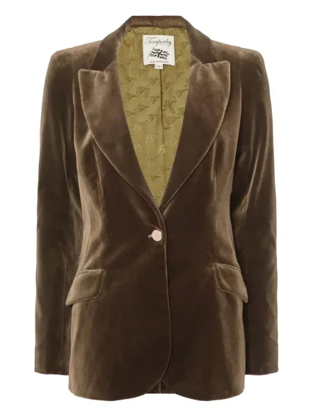 Geacă Temperley London de catifea verde