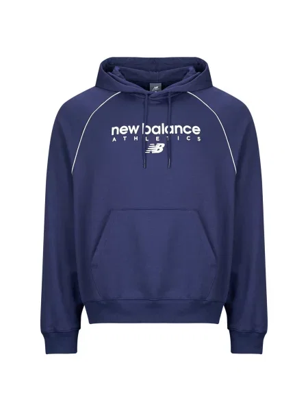 Fleecová mikina s kapucňou New Balance modrá