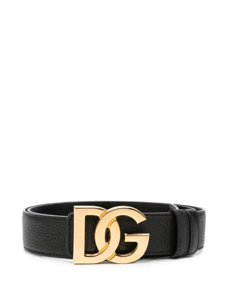 Curea Dolce & Gabbana cu cataramă cu autograf negru