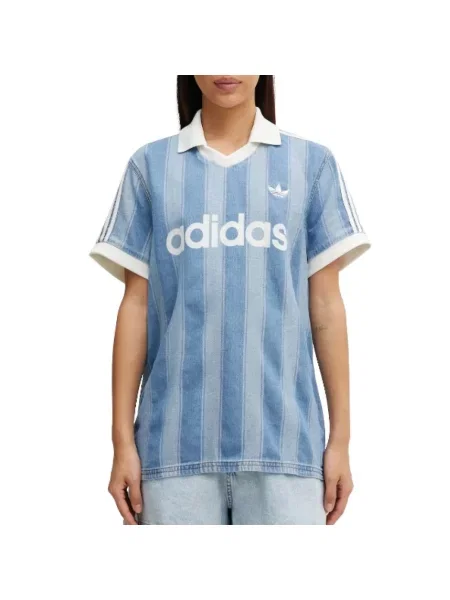 Adidas Originals dżinsowa koszulka polo Kobiety S niebieski