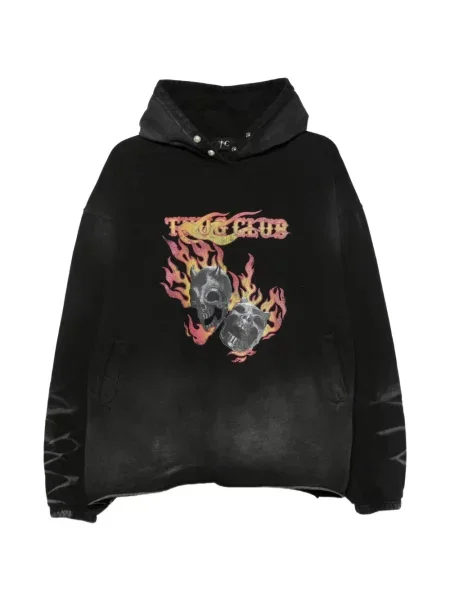 Hanorac cu glugă Thug Club cu imagine cu cordon negru