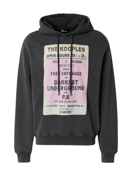 The Kooples melegítőfelső férfi nyomott mintás kapucnis szürke