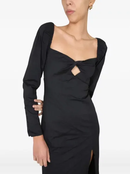 Maksi sukienka maxi Staud popelinowa garniturowa czarna