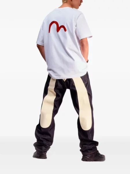 Blugi Evisu cu imagine albastru