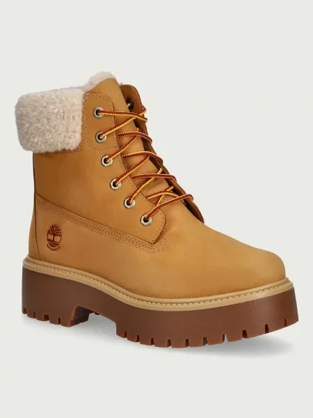 Impermeabil pantofi Timberland din nubuc cu platformă bej