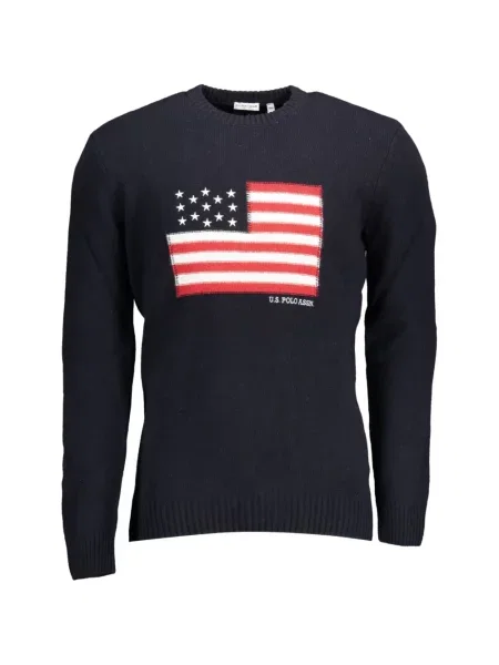 Pulover U.s. Polo Assn. cu decolteu rotund albastru