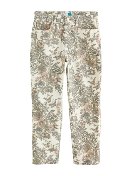 Next Jeans ecru / kiwi / portocaliu caisă verde