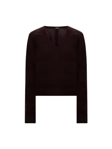 Sweter Twinset brązowy