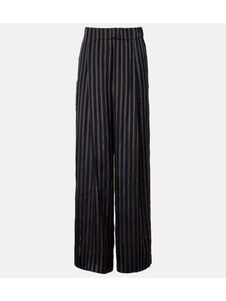 Pantaloni Dries Van Noten cu dungi albastru