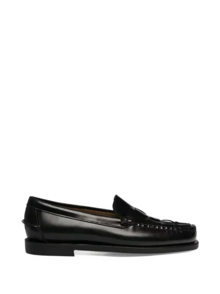 Loafersy Sebago skórzane plecione czarne
