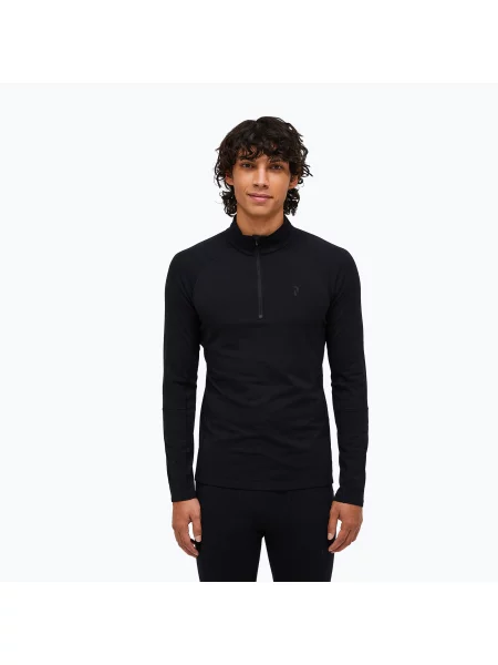 Мъжки термоактивен суитшърт Peak Performance Magic Half Zip Wool-Blend Baselayer black/black черно