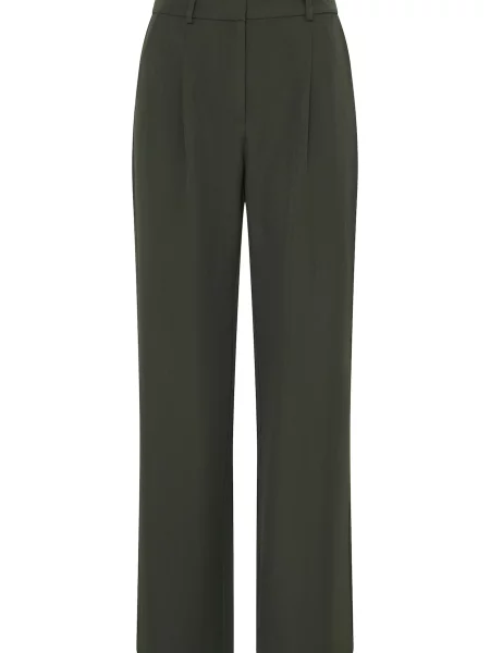 ICHI Pantaloni cutați Fava închis verde