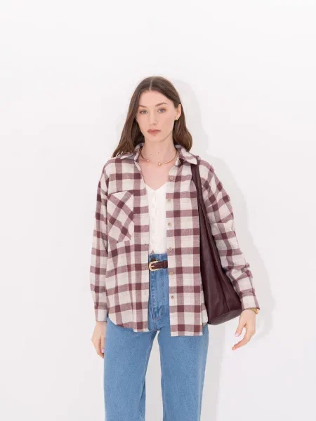 Сорочка VMMA фланель бордовий