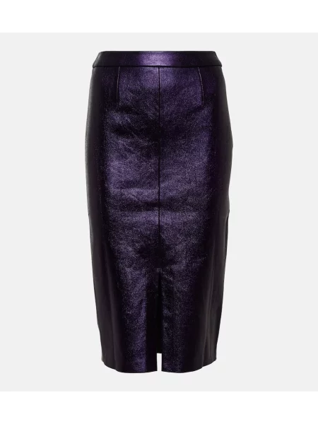 Fustă din piele Stouls până la genunchi albastru