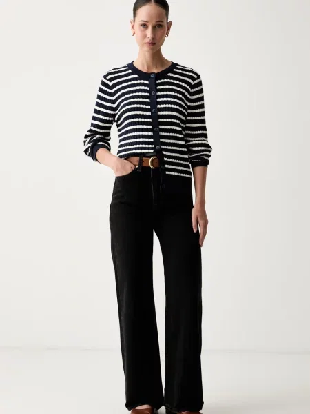 TOMMY HILFIGER Kardigán námornícka modrá biela