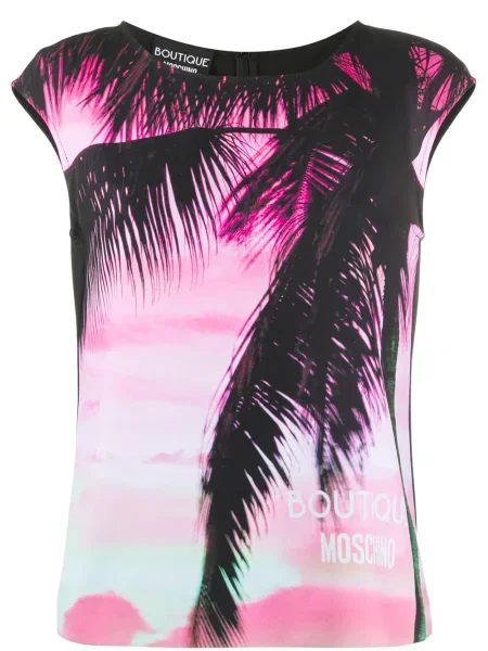 Top Boutique Moschino cu imagine roz