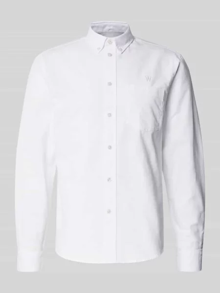 Koszula casualowa o kroju regular fit z kołnierzykiem typu button down model ‘Adam’ Wood Wood biała