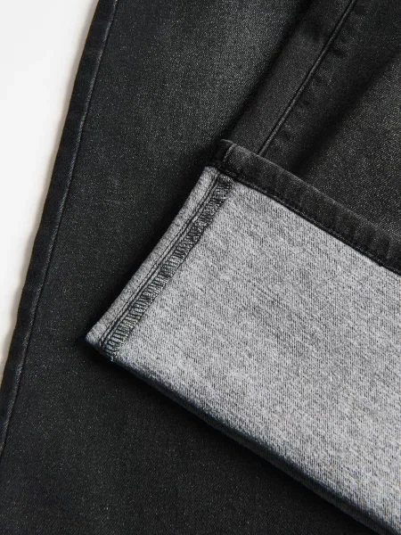 Reserved Утеплені джинси wide leg paperbag чорний