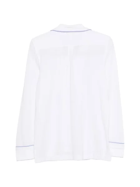 Kožené pruhované tričko Polo Ralph Lauren s autogramem modré