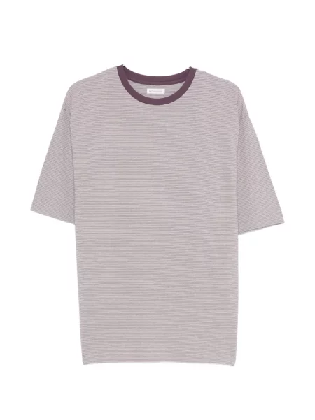Tricou Kaptain Sunshine cu dungi cu decolteu rotund violet