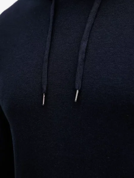 Hanorac cu glugă Benetton tricotate albastru