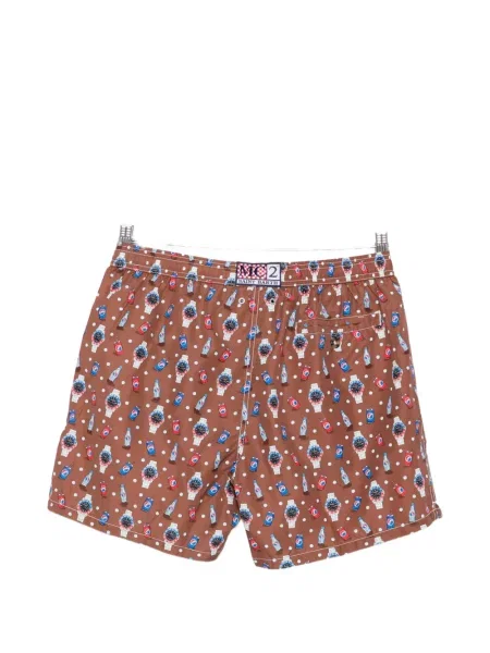 Slip de baie Mc2 Saint Barth cu imagine cu cordon maro
