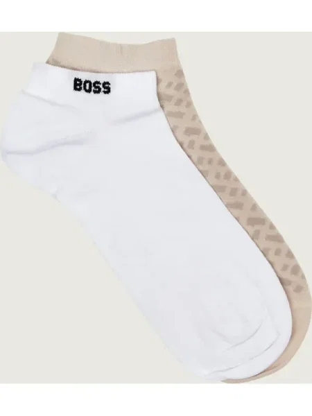 BOSS BLACK Șosete/tălpici Monogram alb