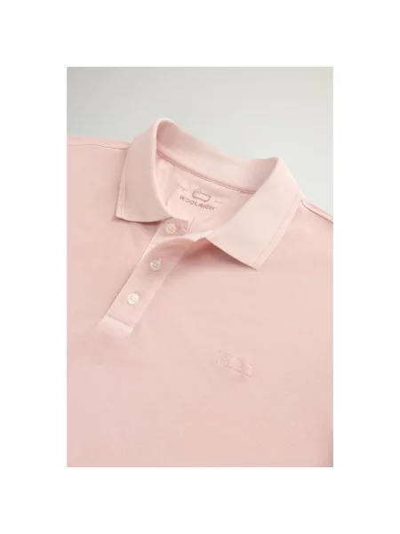 Koszulka polo Woolrich klasyczna różowa