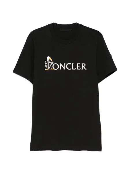 Tricou Moncler cu imagine cu decolteu rotund negru