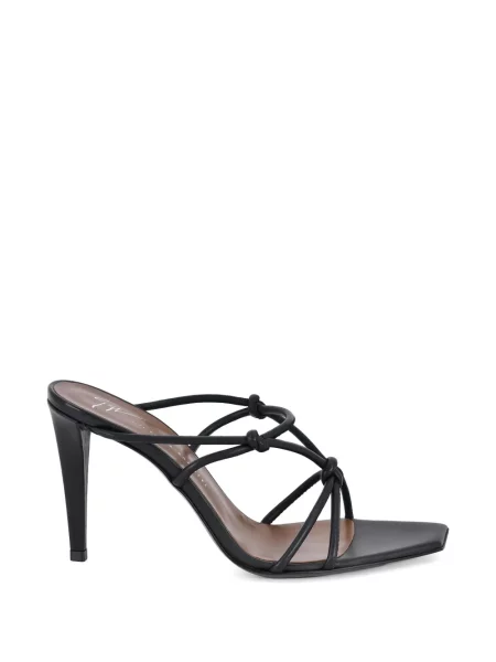 Papuci tip mules Giuseppe Zanotti cu vârf pătrat negru