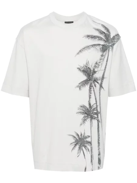 Tričko Emporio Armani s potiskem šedé
