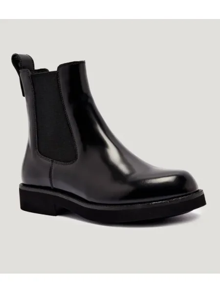 BOSS ghete chelsea de piele cu plat Eleri negru