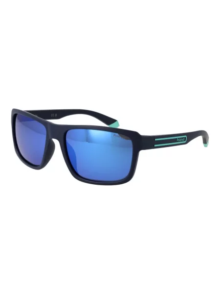 Okulary przeciwsłoneczne Polaroid PLD matte blue/blue mirror polarized niebieskie