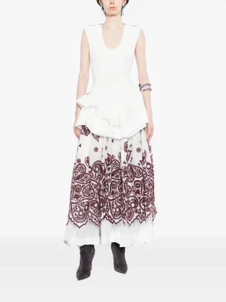 Rochie Alemais cu broderie alb