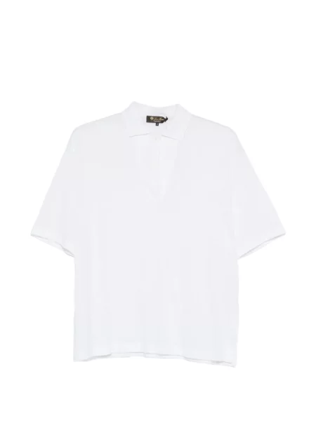 Tricou polo Loro Piana alb