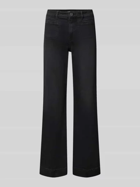 Jeansy w kroju wide fit z ukośnymi Christian Berg Woman czarne