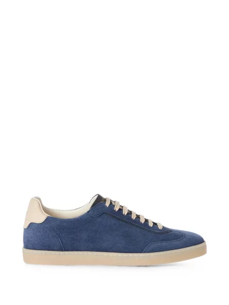 Sneakerși Brunello Cucinelli din piele de căprioară albastru
