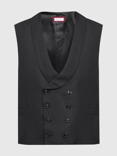 Шерстяной жилет Brunello Cucinelli черный