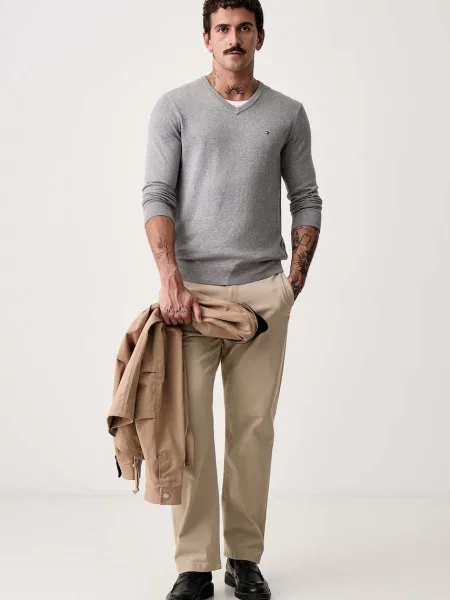 TOMMY HILFIGER Pulover ESSENTIAL bazalt gri
