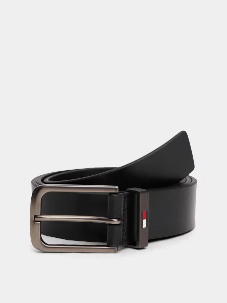 Кожаный ремень Tommy Hilfiger с ремешками черный