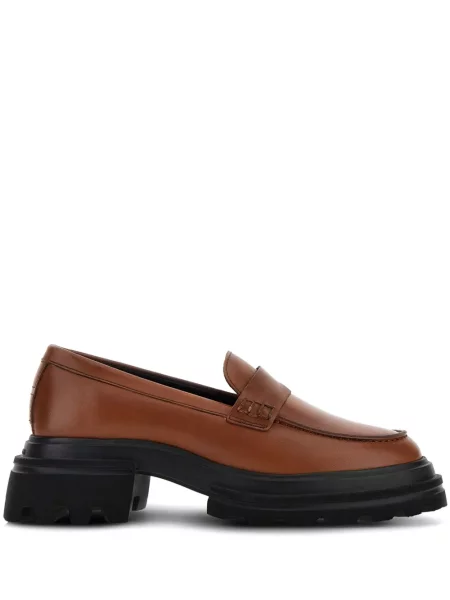 Pantofi loafer Hogan din piele chunky maro