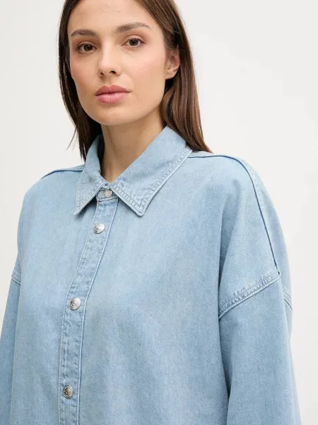 Calvin Klein Jeans koszula jeansowa relaxed z kołnierzykiem klasycznym niebieski